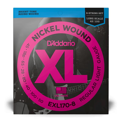 D'Addario - EXL170-8 - 45-100 Light 8-String / Long Scale Set - Bass Strings