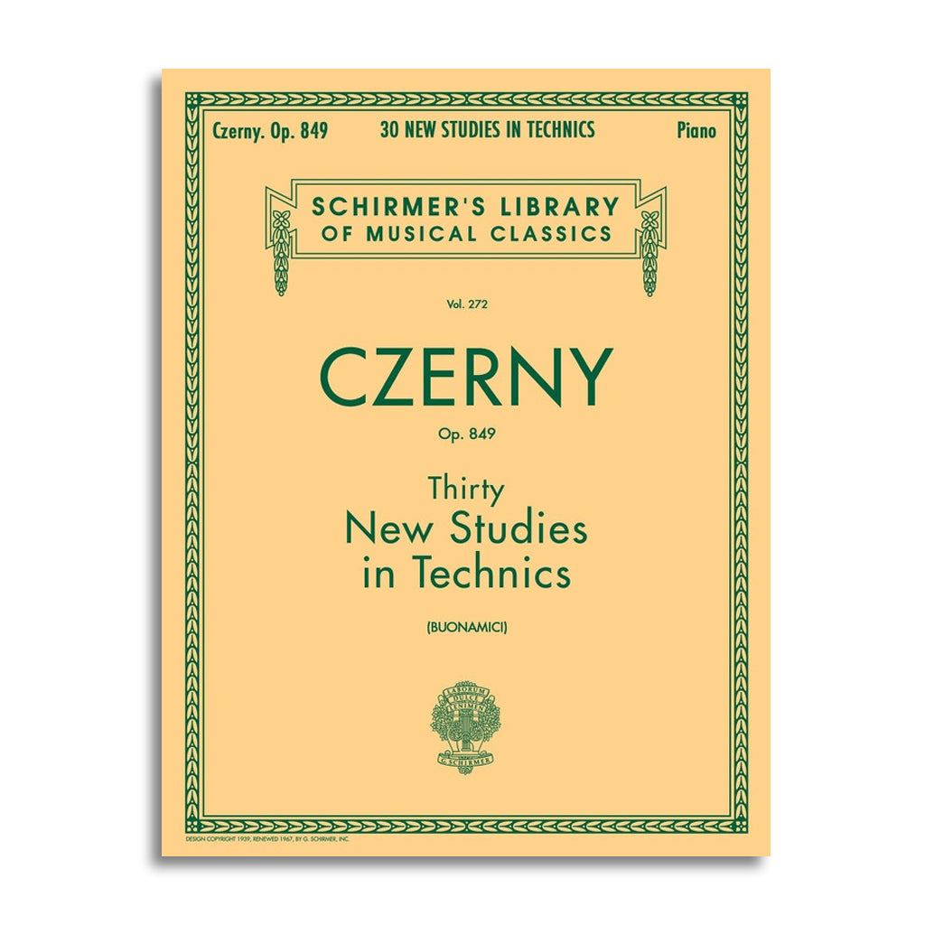 Czerny Op 849 Thirty New Studies in Technics Schirmers Library of Musical Classics