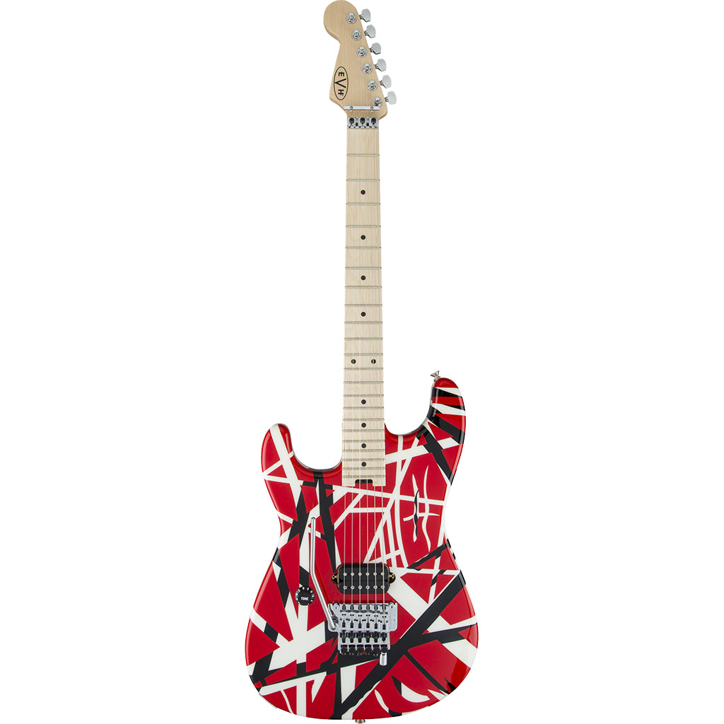 EVH Striped Series Left Handed Red Black White Hero