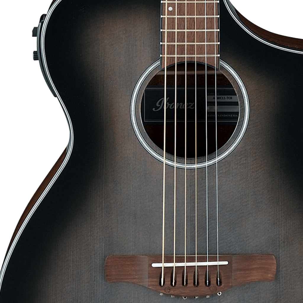 IBANEZ AEWC11 Acoustic Guitar Translucent Charcoal Burst