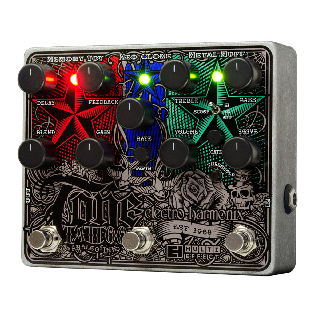 Electro Harmonix Tone Tattoo Analog Delay Chorus Distortion Multi Effect