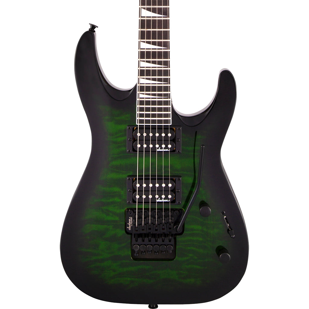 Jackson Guitar - Js Series Dinky Arch Top JS32Q - Transparent Green Burst - Amaranth Fingerboard