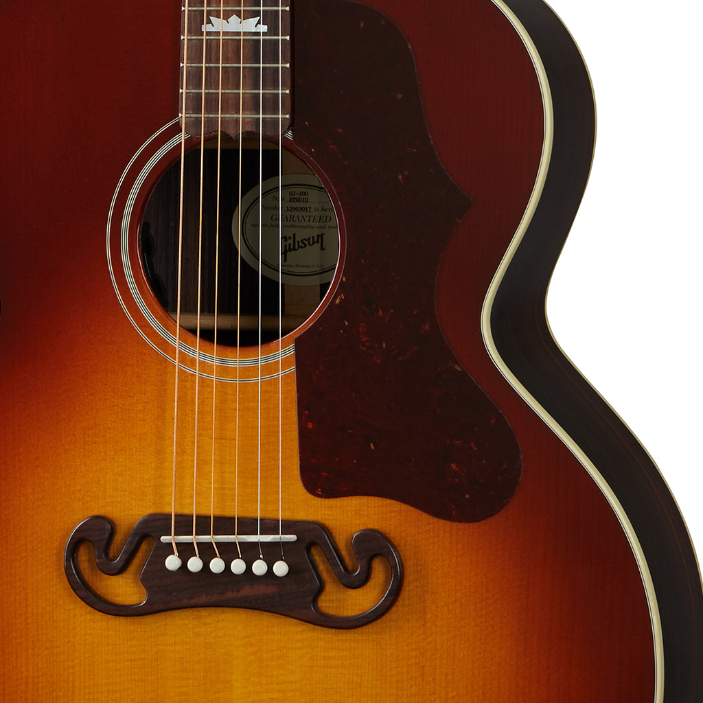 Gibson SJ200 Studio Acoustic Guitar Rosewood Burst Rosewood Fretboard