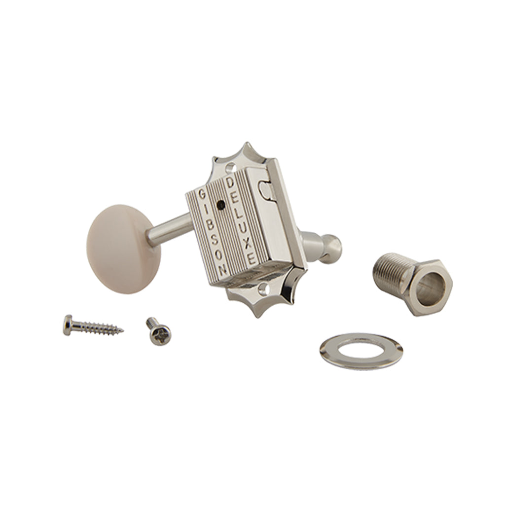 ギター Gibson Deluxe White Button Tuner Set Gibson - Deluxe White Button Tuner Set - Vintage Nickel