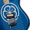 Kramer Baretta Reverse Headstock Electric Guitar with Soft Case White Lotus Custom Graphic White Candy Blue