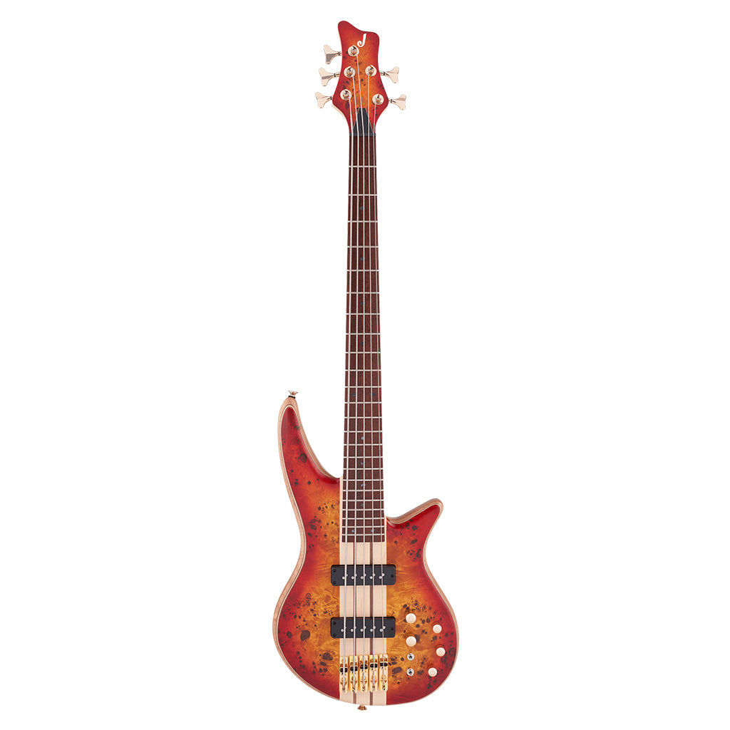 Jackson Pro Series Spectra Bass SBP V Caramelized Jatoba Fingerboard Transparent Cherry Burst