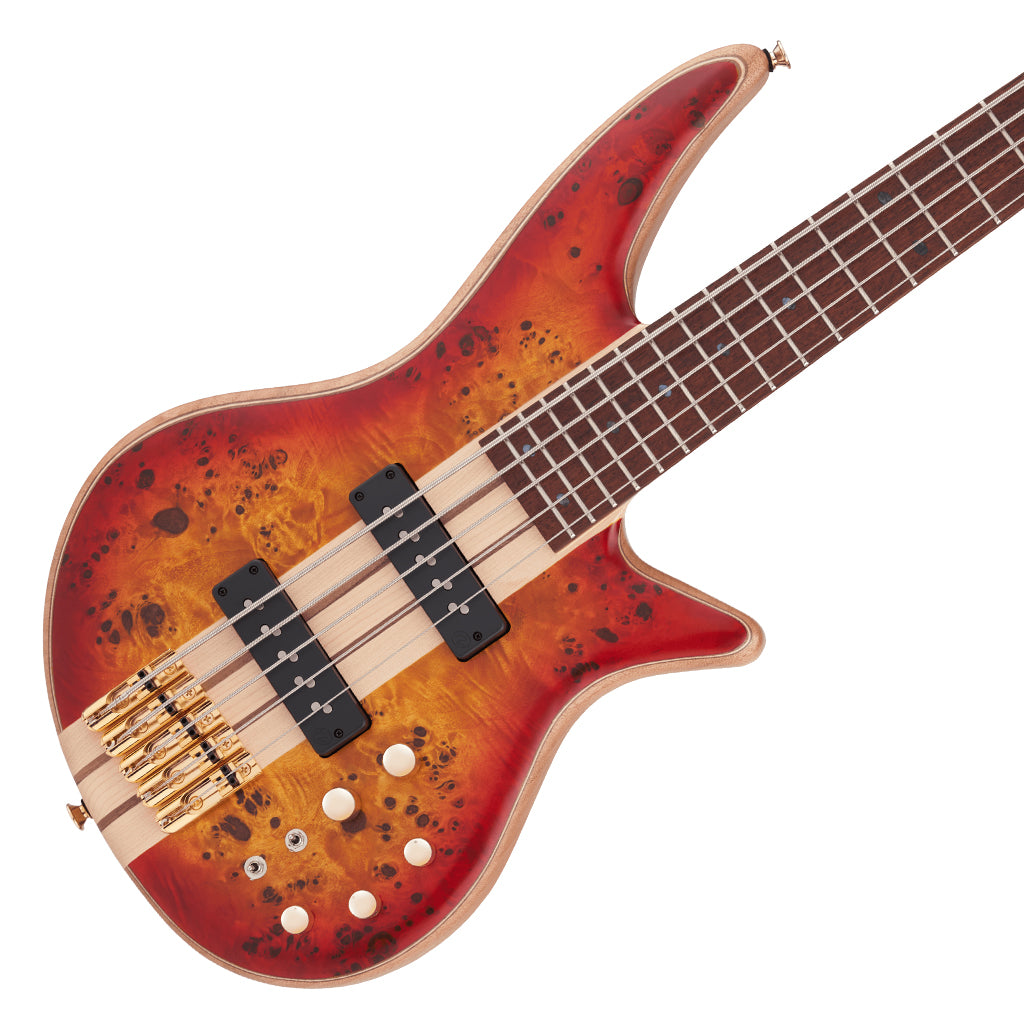 Jackson Pro Series Spectra Bass SBP V Caramelized Jatoba Fingerboard Transparent Cherry Burst