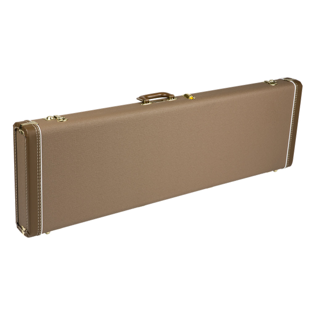 G&G Deluxe Jazz Bass Hardshell Case Brown with Gold Plush Interior