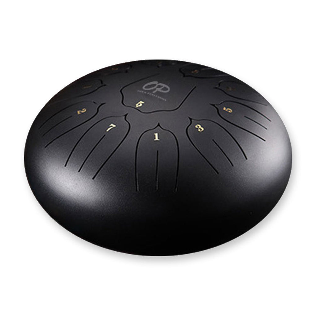 Opus - 10" Tongue Drum - C - Black - Lotus Patern