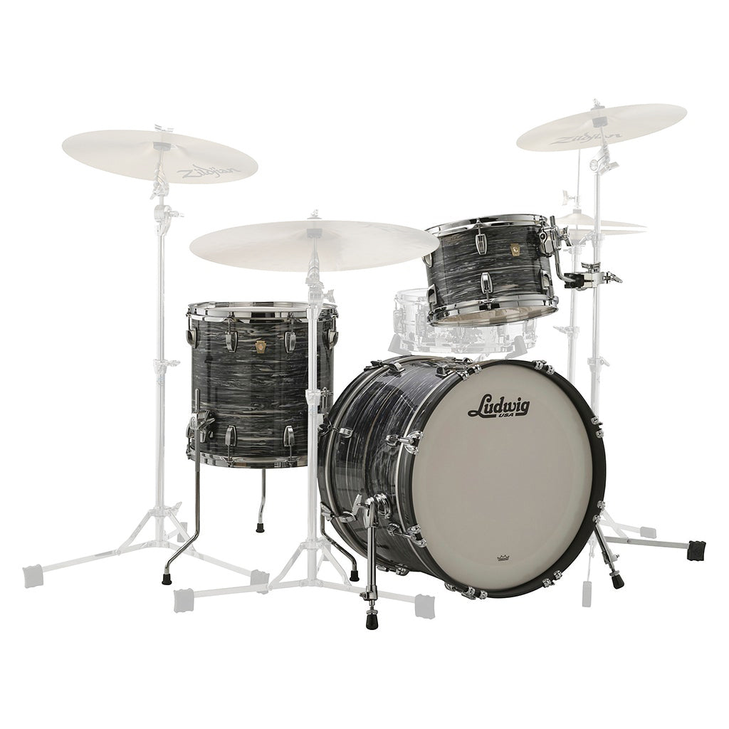 Ludwig - Classic Maple 20&quot; - Downbeat 3-Piece Shell Pack - Vintage Black Oyster