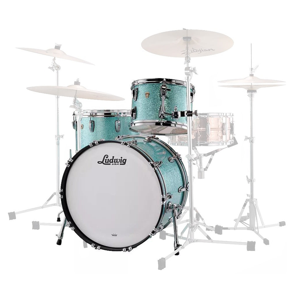 Ludwig - Classic Maple - 22&quot; FAB 3-Piece Shell Pack - Turquoise Glitter
