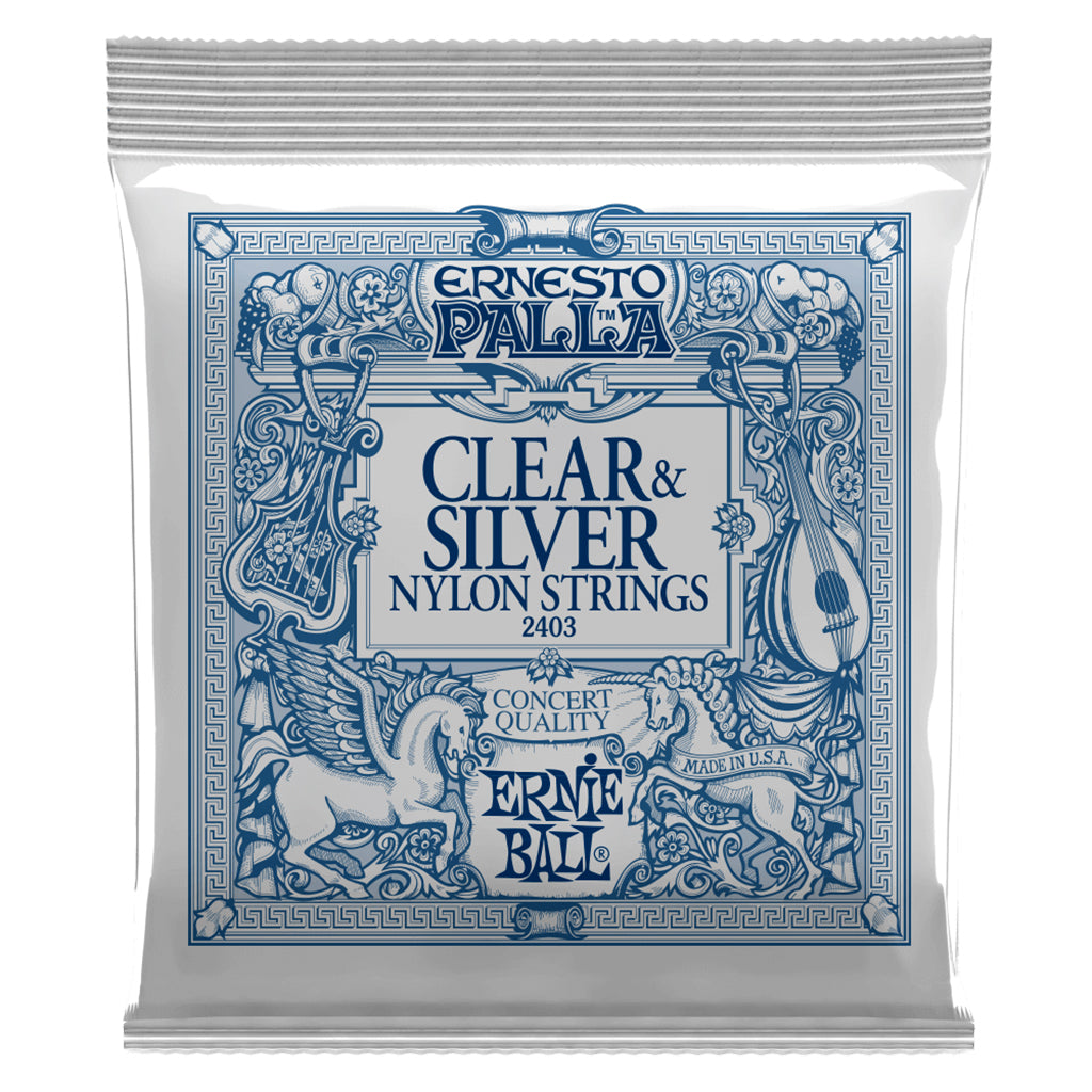Ernie Ball E2403 Nylon Clear & Silver 28 42 Guitar Strings Guitar Strings P02403