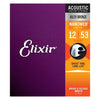 Elixir 11052 - Nanoweb 80/20 Light 12-53 Acoustic Guitar Strings 12-53 Light