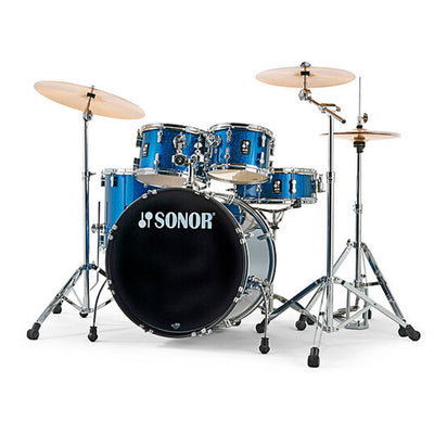 Sonor - AQX Series Stage 5-Piece Kit with 1000 Series Hardware Set & Cymbals - Blue Ocean Sparkle