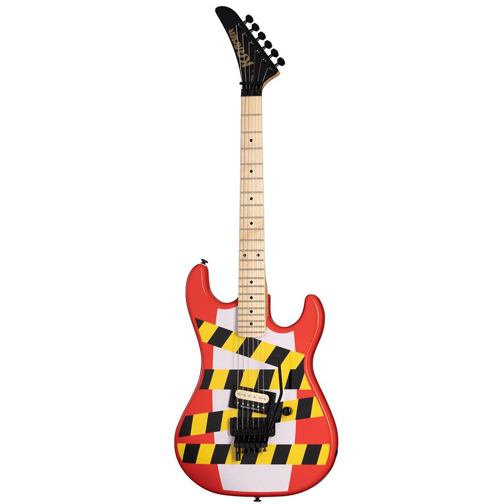 Kramer - Baretta - Custom Graphics - “Danger Zone” - Warning Tape on White Red-Sky Music