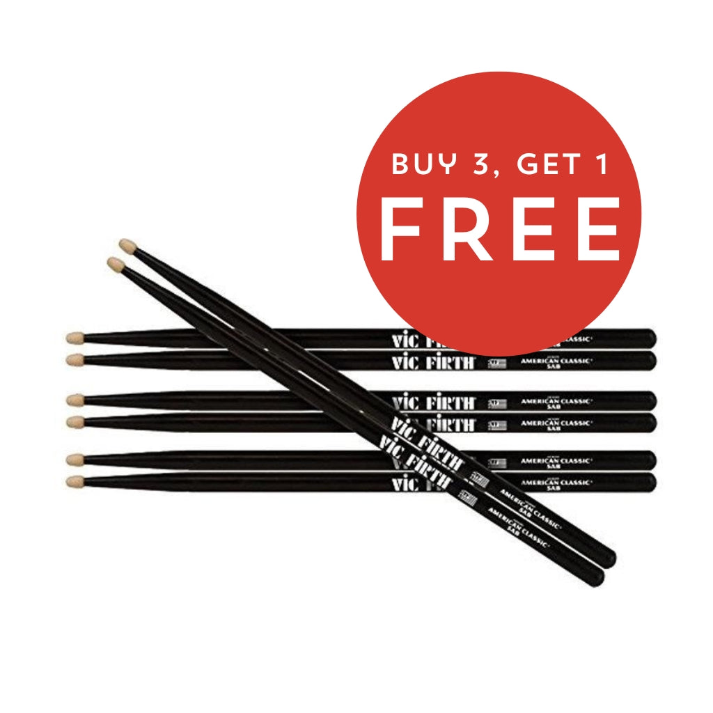Vic Firth - Buy 3 Get 1 Free Pack - 5B Wood - Black