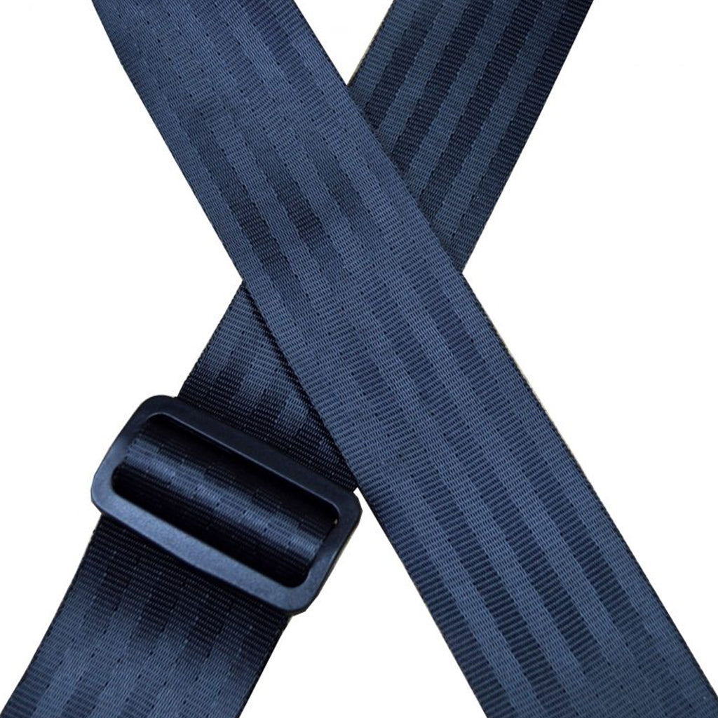 Colonial Leather Seat Belt Herringbone Webbing Strap Black