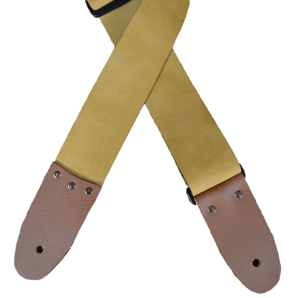 Colonial Leather - 2″ Soft Leather Slide Adjustable Guitar Strap - Tan