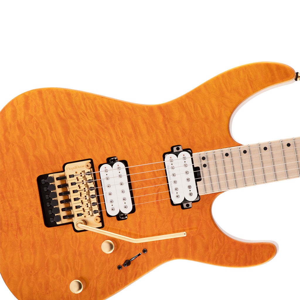 Charvel Pro-Mod DK24 HH FR M Mahogany with Quilt Maple - Dark Amber