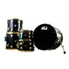 DW Collector's Series® Cherry Spruce Hybrid 5 Piece Shell Pack with Gold Hardware - Piano Black-Sky Music