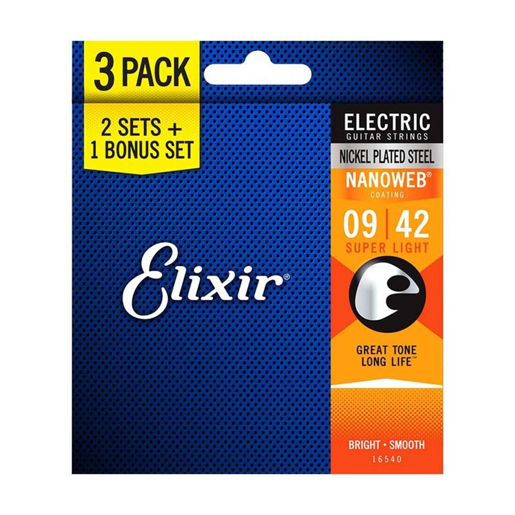 Elixir - 16540 - Nanoweb Electric 9-42 - 3 Pack - Super Light