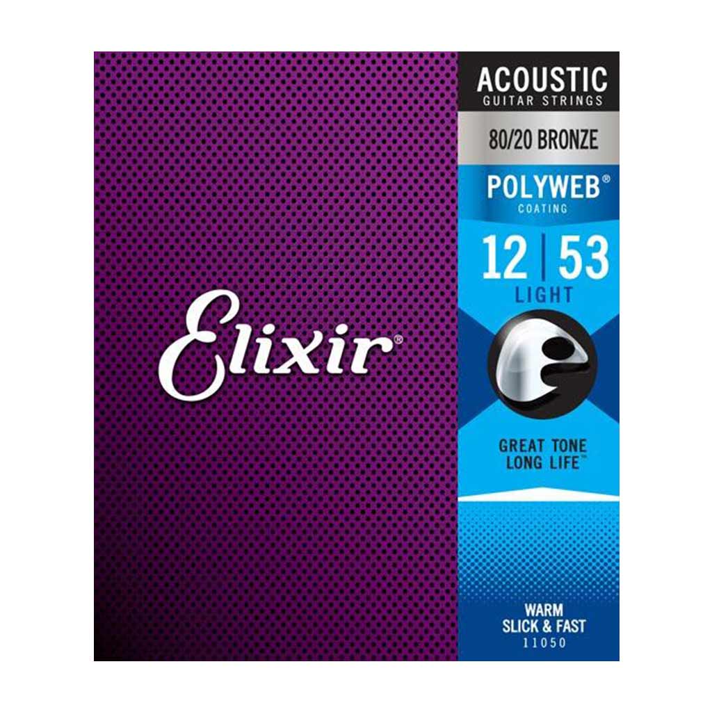 Elixir 11050 - Polyweb Acoustic 80/20 Light 12-53 Guitar Strings