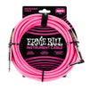 Ernie Ball E6078 - Braided Instrument Cable 10' S/A - Neon Pink