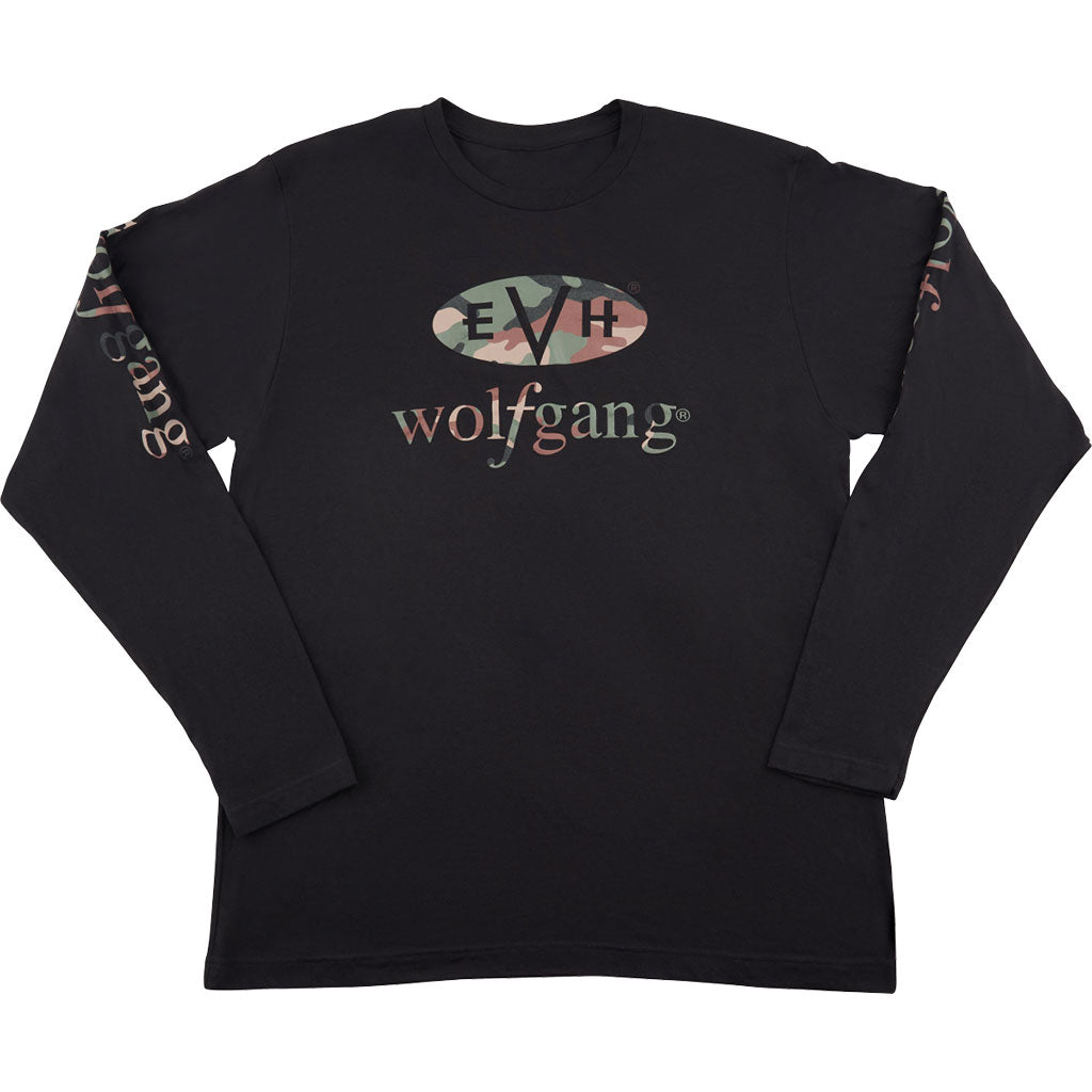 EVH® Wolfgang® Camo Long Sleeve T-Shirt, Black, M-Sky Music