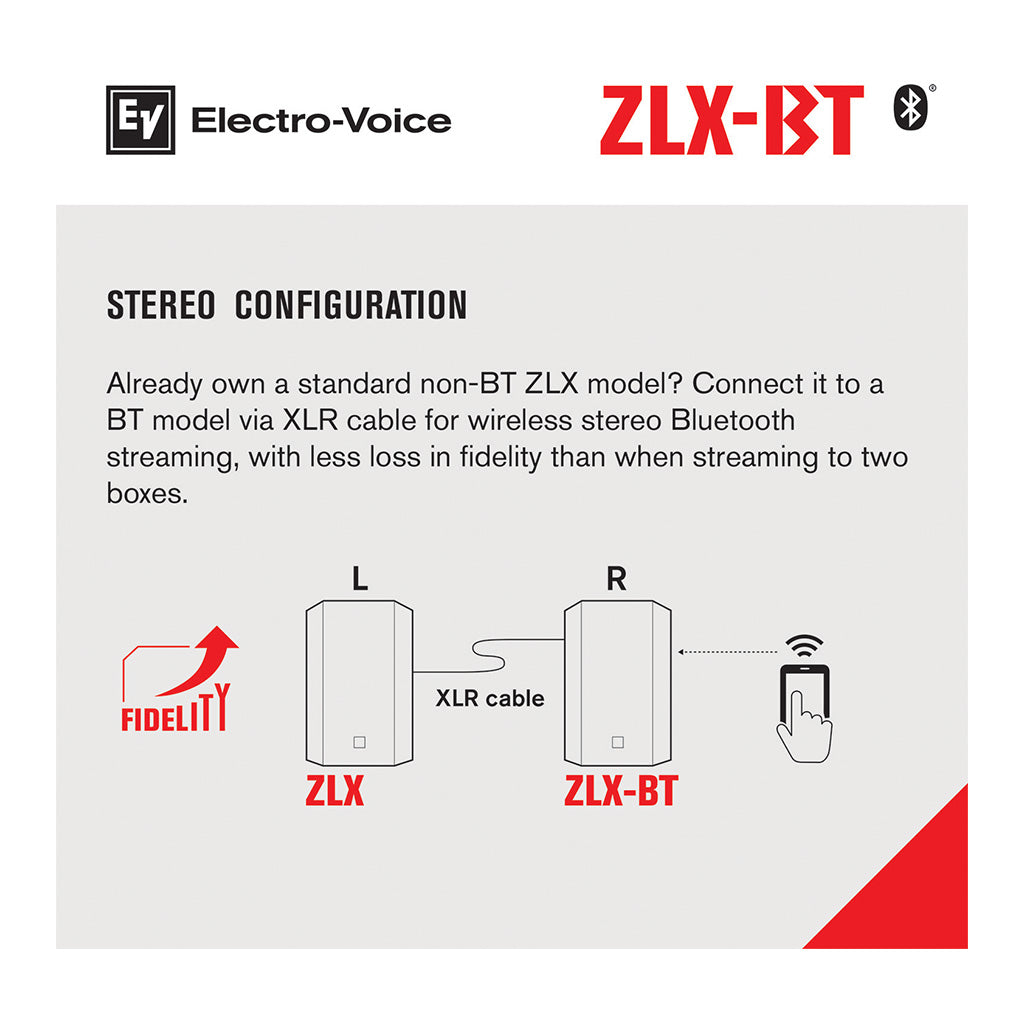 Electro Voice ZLX 15BT 1000W 15 Power Speaker with Bluetooth