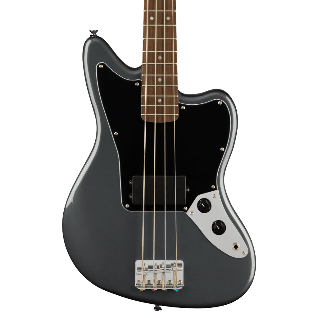 Squier Affinity Series Jaguar Bass H Laurel Fingerboard Black Pickguard Charcoal Frost Metallic