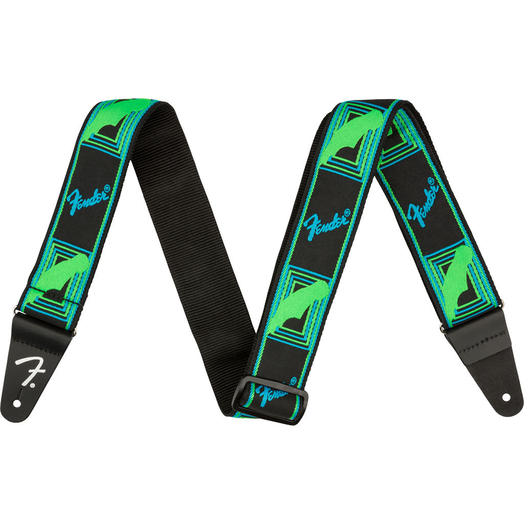 Fender - Neon Monogrammed Strap, Green/Blue
