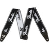 Fender WeighLess Strap Running Logo - Black, White