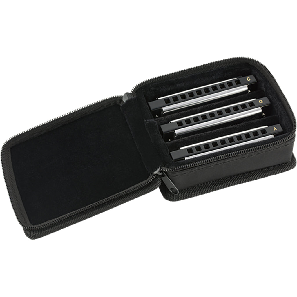 Fender Blues Deluxe Harmonica 3 Pack - Chrome