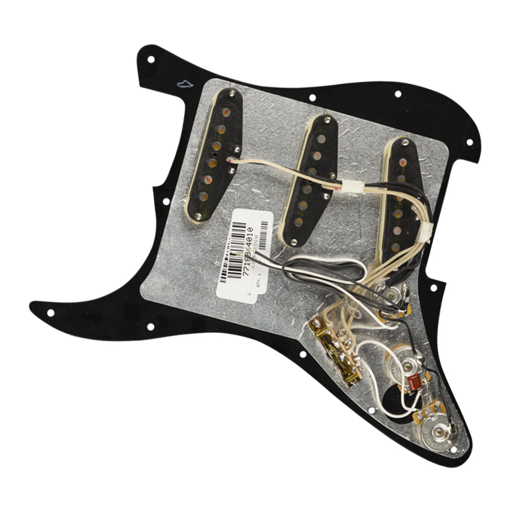 Fender Pre Wired Strat Pickguard Original 57 62 SSS Black 11 Hole PG