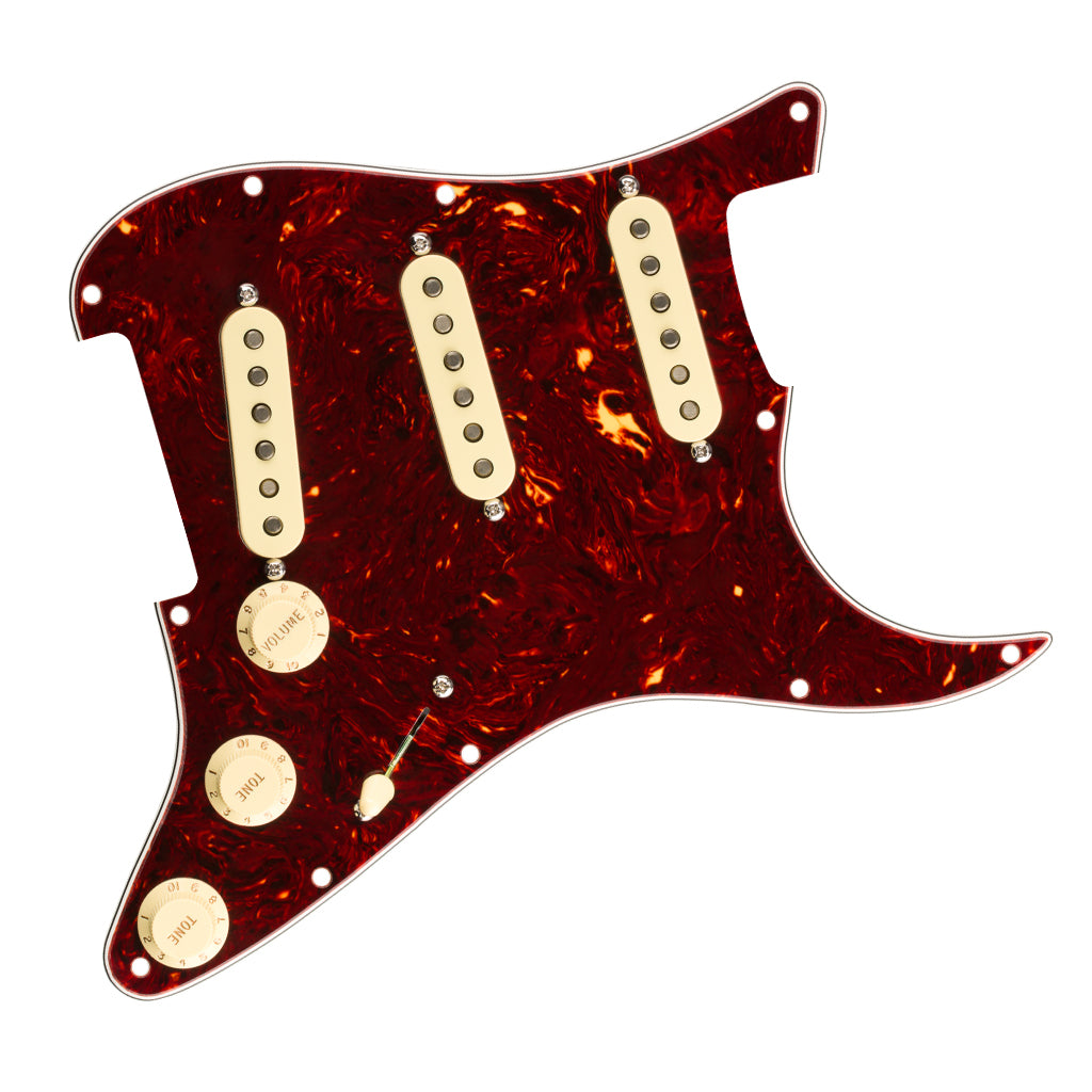 Fender Pre Wired Strat Pickguard Original 57 62 SSS Tortoise Shell 11