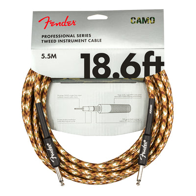 Fender Professional Series Instrument Cable Straight Straight 18.6 Desert Camo
