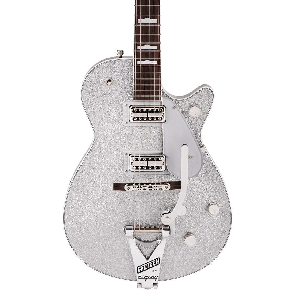 Gretsch G6129T 89 Vintage Select 89 Sparkle Jet with Bigsby Rosewood Fingerboard Silver Sparkle