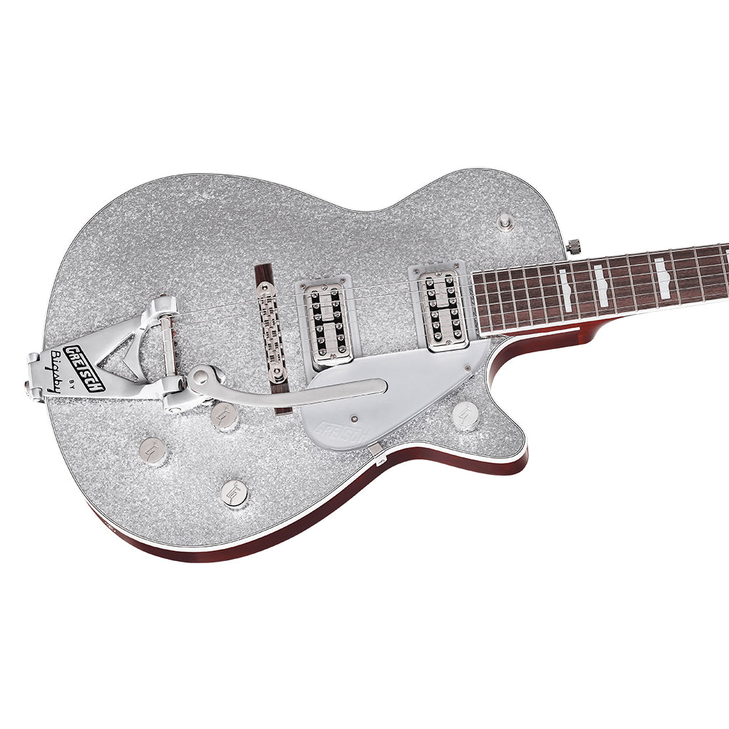 Gretsch G6129T 89 Vintage Select 89 Sparkle Jet with Bigsby Rosewood Fingerboard Silver Sparkle