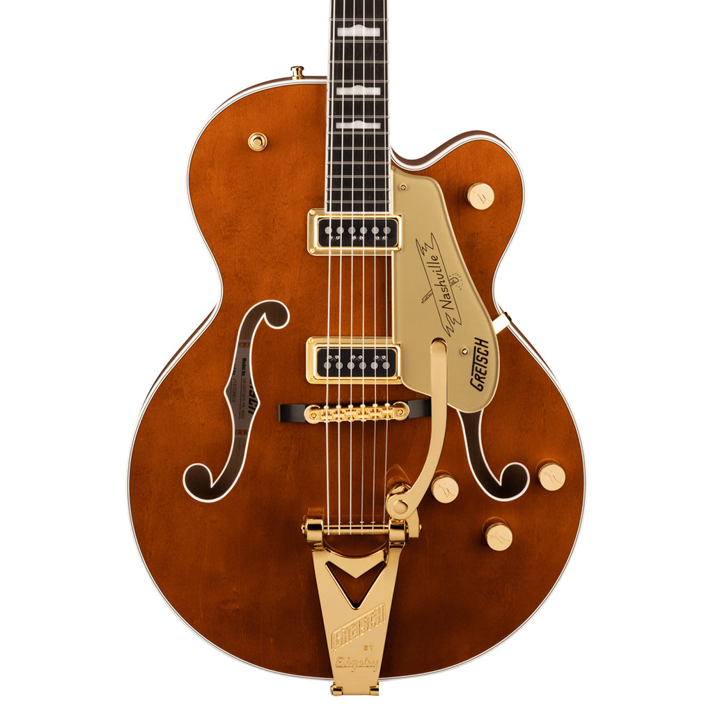 Gretsch G6120TG DS Players Edition Nashville Hollow Body DS with String Thru Bigsby and Gold Hardware Roundup Orange
