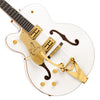 Gretsch G6136TG LH Players Edition Falcon Hollow Body with String Thru Bigsby and Gold Hardware Left Handed White