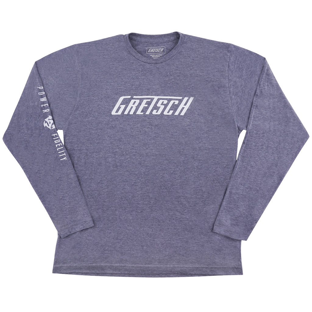 Gretsch Power and Fidelity Long Sleeve T Shirt Grey Large