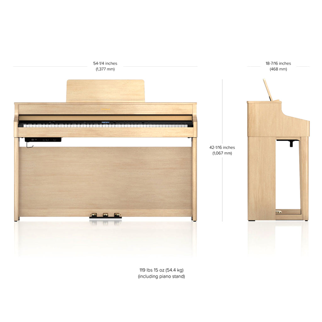 Roland HP702 Digital Piano and Stool Light Ash