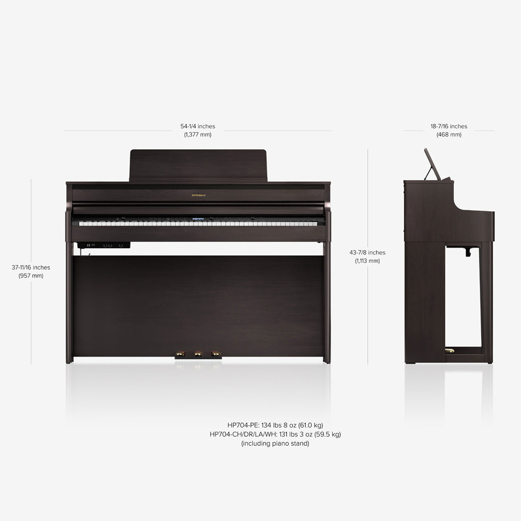 Roland HP704 Digital Piano Charcoal Black
