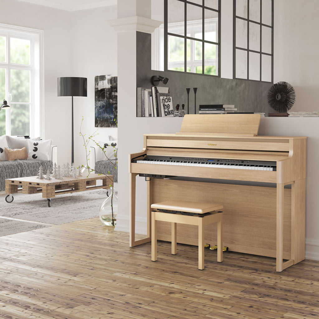 Roland HP704 Digital Piano Light Ash