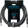 Ibanez SI20 CCT Woven Guitar Cable w/ 2 Straight Plugs - 20ft (Charcoal Grey)