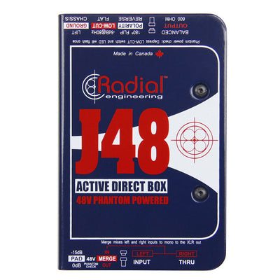 Radial J48 - Active 48V Phantom Powered Direct Box with Digital Switching Supply