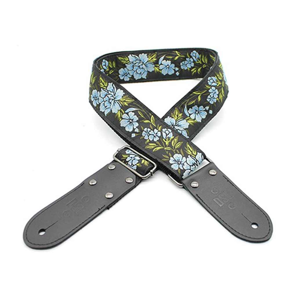 DSL Jacquard Weaving 2" Guitar Strap -  FG BLUE FLOWER
