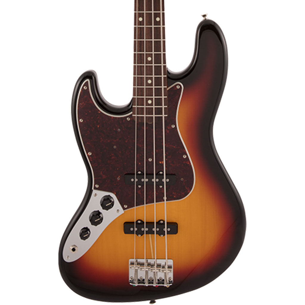Fender Japan Traditional 60's Jazz Bass Left Handed - 3 Tone Sunburst - Rosewood Fretboard