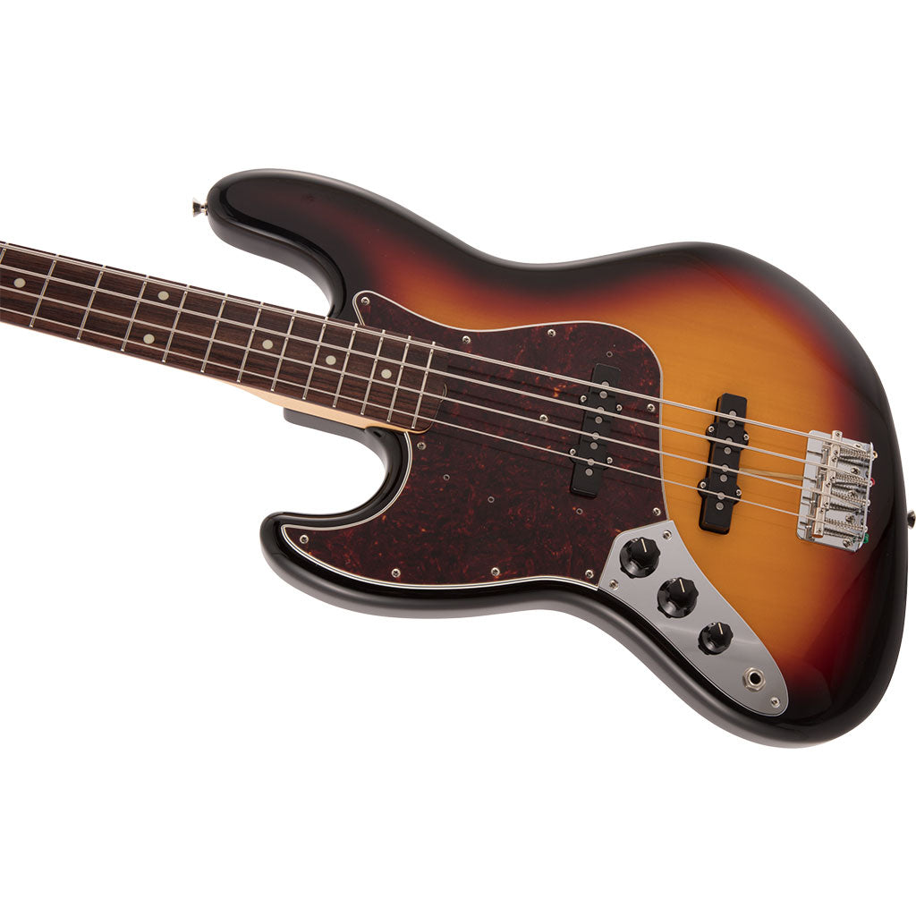 Fender Japan Traditional 60's Jazz Bass Left Handed - 3 Tone Sunburst - Rosewood Fretboard