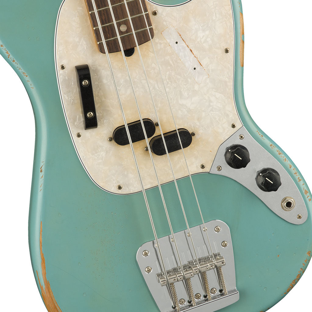 Fender JMJ Road Worn Mustang Bass - Faded Daphne Blue